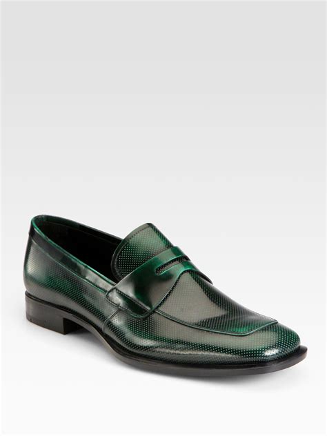 prada loafers green|prada black loafers men.